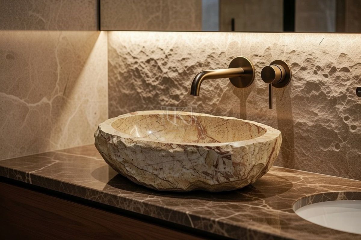 Jungle Brown Marble Basin
