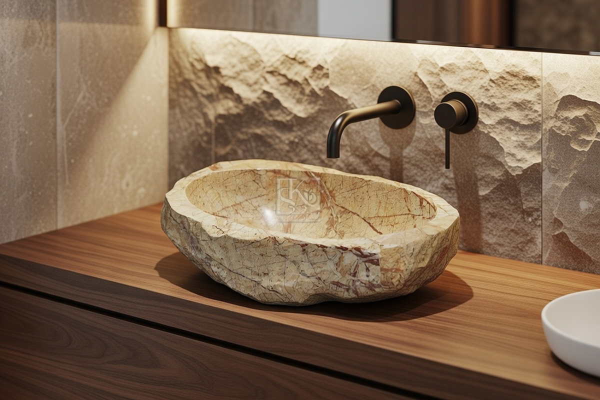 Jungle Brown Marble Basin