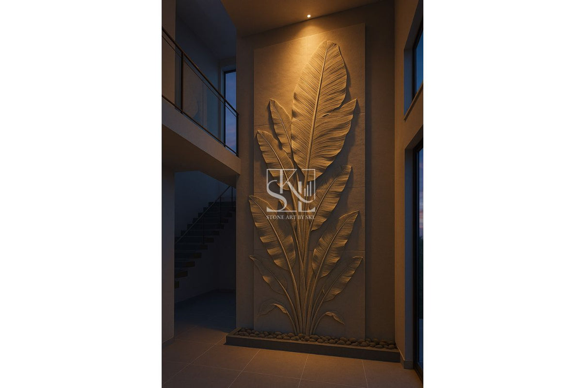 Luxurious Tropical Leaf Design Wall Cladding