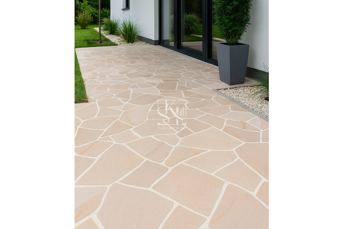 the Best Beige Crazy Paving From Stone Art By SKL