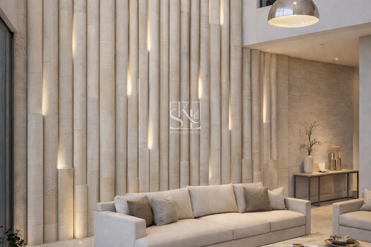Aurora Flute Design Wall Cladding By Stone Art By SKL