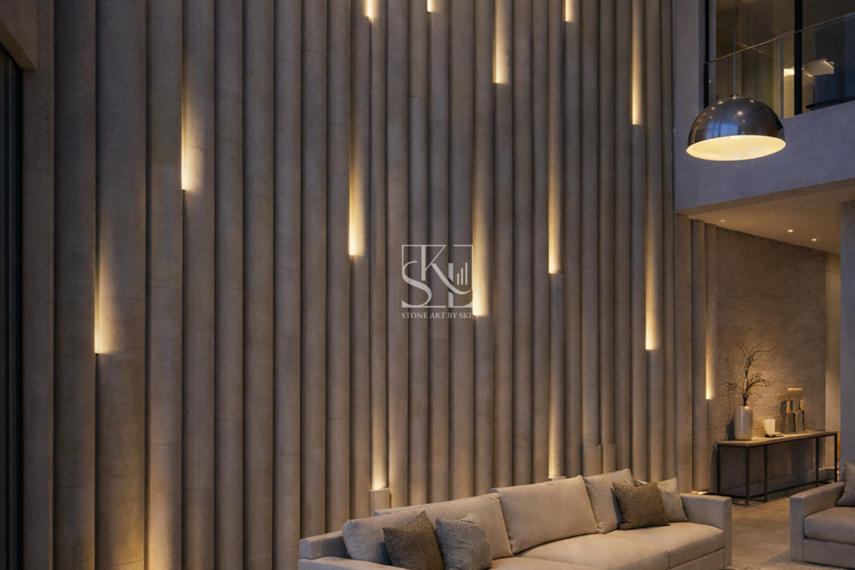 Aurora Flute Design Wall Cladding By Stone Art By SKL