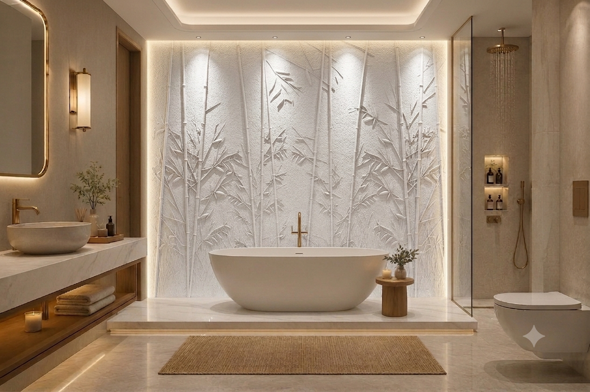 Bamboo Design - Mint Sand Stone