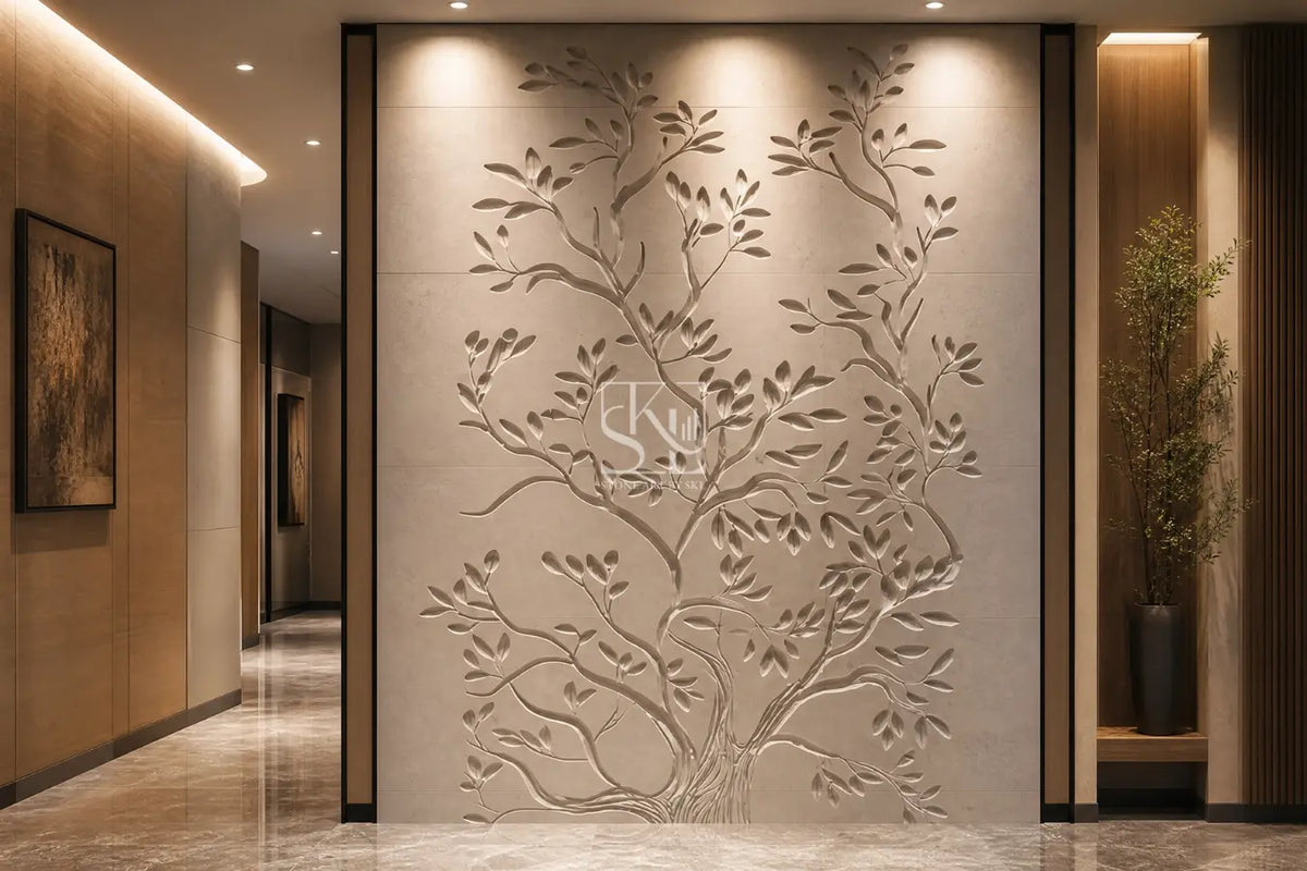 Embossed Tree of Life Design Wall Cladding