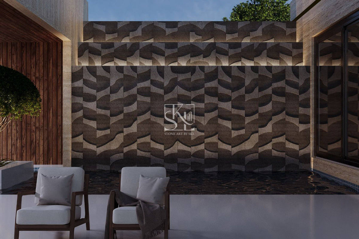 Layered Chisel Design Wall Cladding
