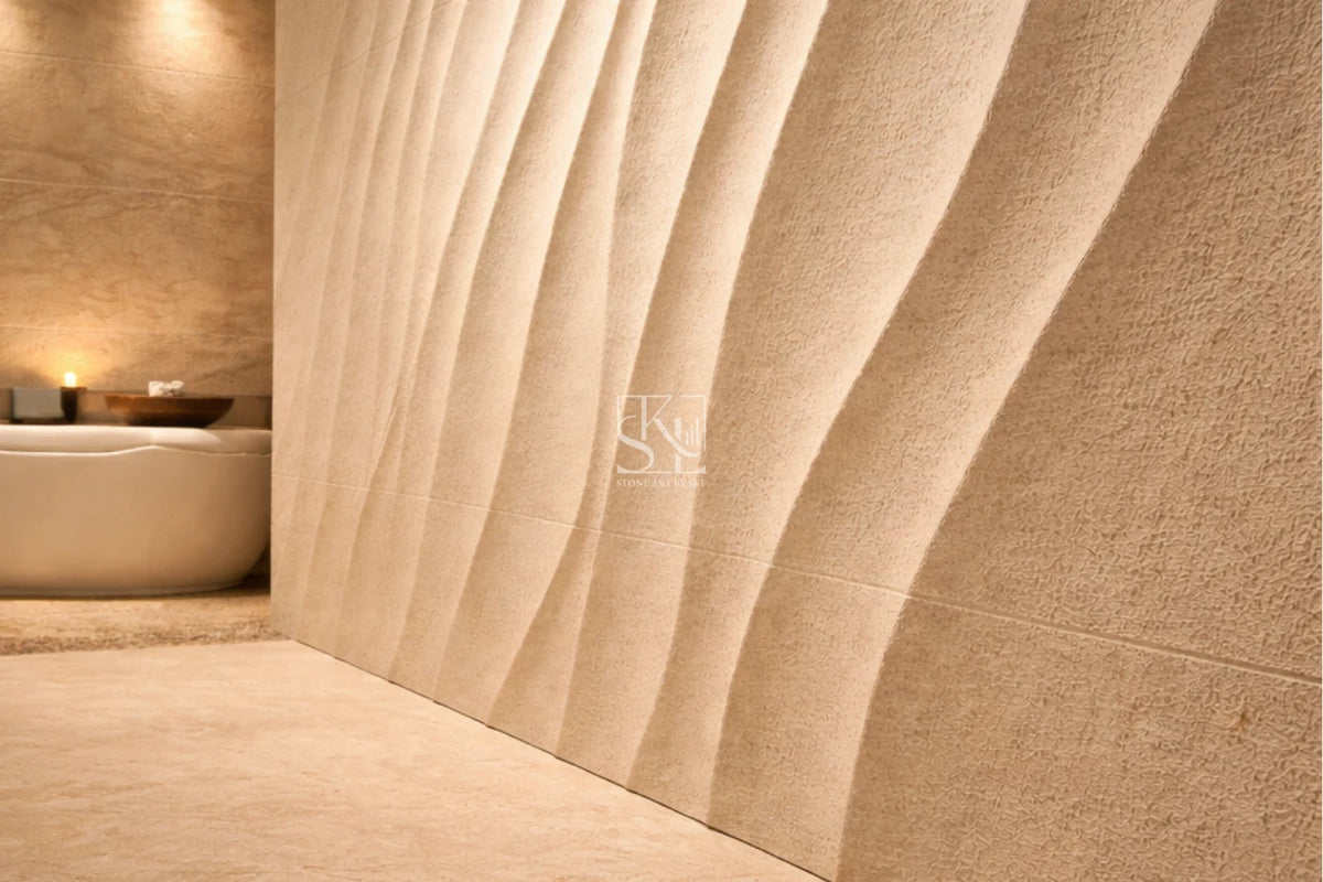 Linear Wave Design Decorative Wall Cladding by Stone Art By SKL