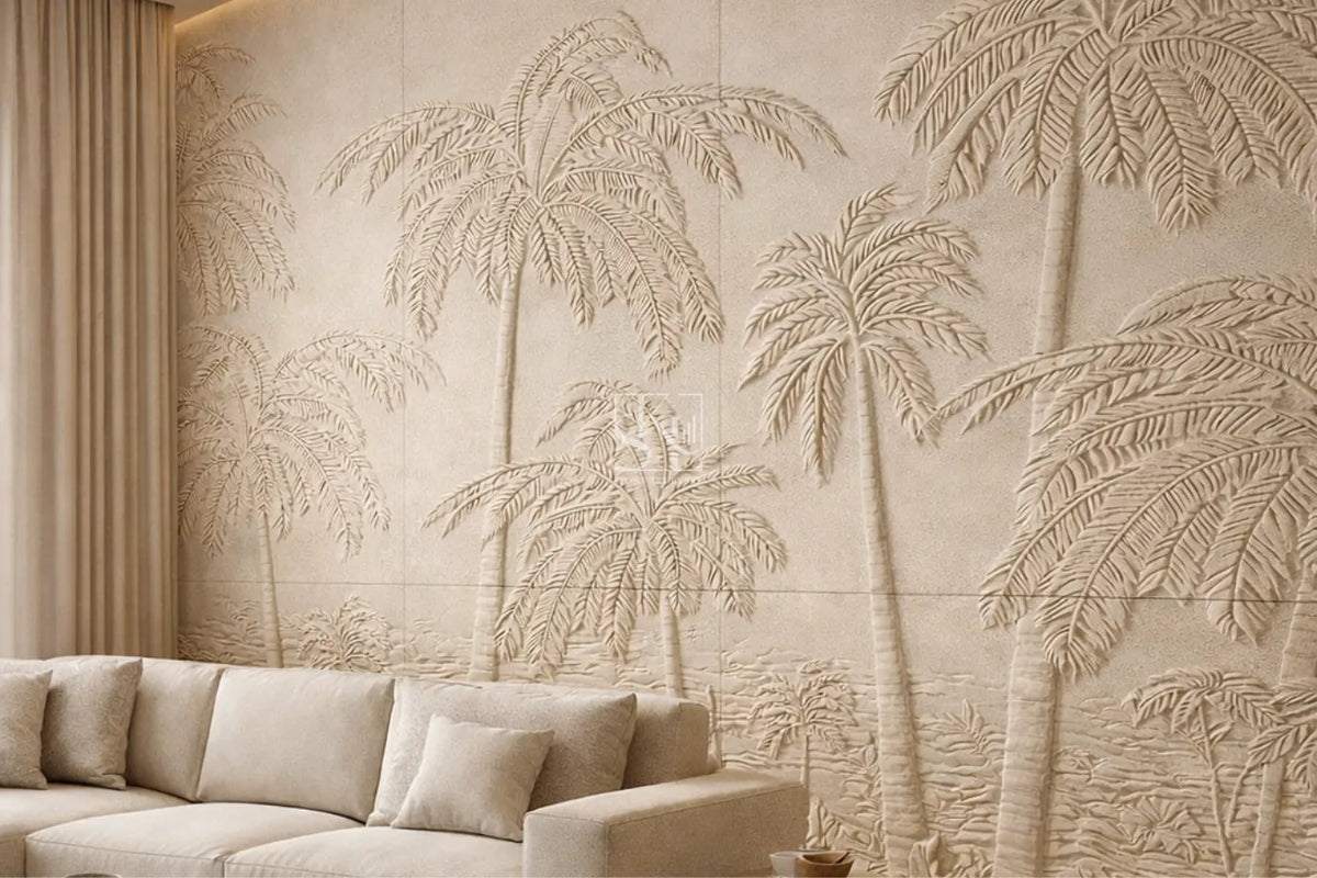 Palm Silhouette Luxury Decorative Wall Cladding by Stone Art By SKL