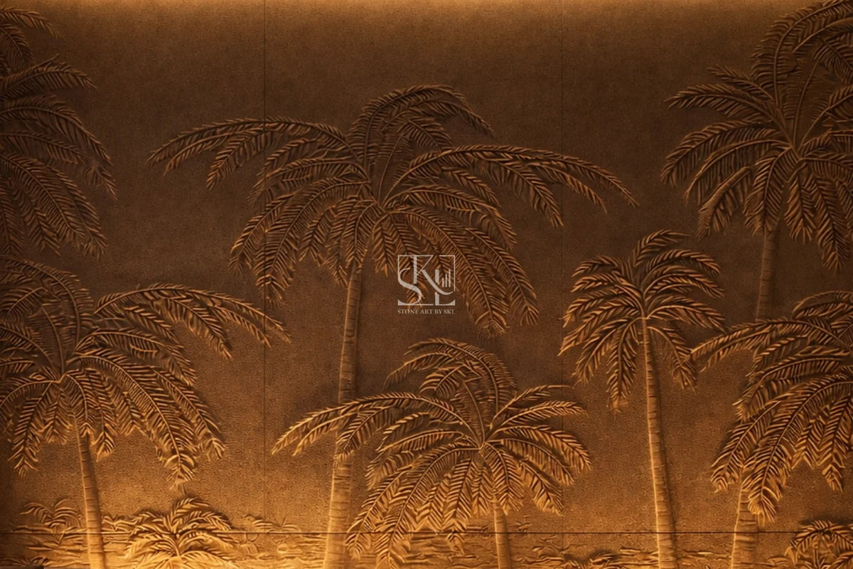 Palm Silhouette Luxury Decorative Wall Cladding by Stone Art By SKL