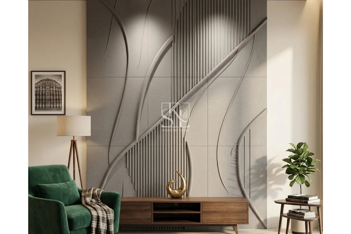 Luxurious Symphony Curve Design Stone Wall Cladding